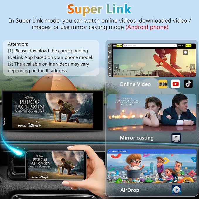 CARPURIDE 11.26 Inch HD Wireless Carplay & Android Auto Screen, 4K +1080P+1080P Dash Camera for Cars with 64GB Card, with Loop Recording, Bluetooth, GPS, FM, Super Link