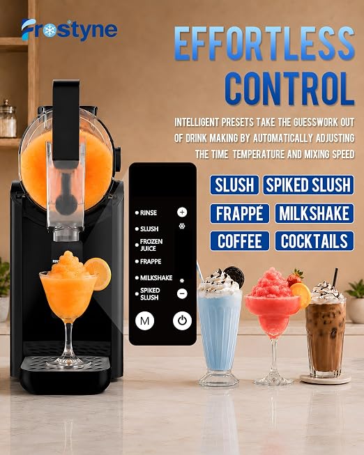 88oz Slushie Machine for Home with No Ice Needed, 5 Preset Programs, Self-Cleaning Function, Quiet Operation, Perfect for Making Frozen Margaritas, Milkshakes, Smoothies, Frappes,Black