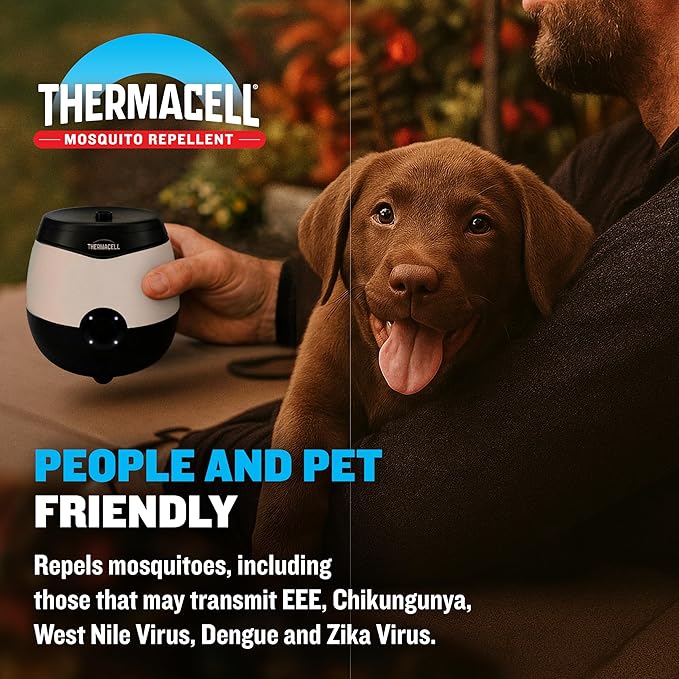 Thermacell E-ZoneGuard Glow Rechargeable Mosquito Repeller + Lantern with 20-Foot Zone of Scientifically Proven Outdoor Protection; 9-Hr Battery; 12-Hr Refill; Bug Spray Alternative; DEET-Free