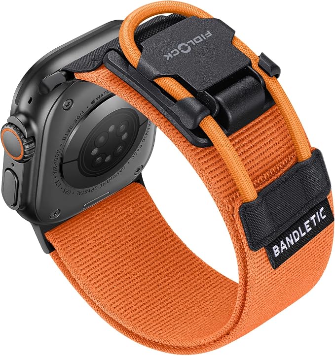 Bandletic Compatible with Apple Watch Ultra 3/2/1 Bands for Men, Soft Elastic Braided Nylon Strap with Magnetic Fidlock Hook Rope Buckle for iWatch 49mm, Series 11/10 46mm, 9/8/7 45mm, SE/6/5/4 44mm
