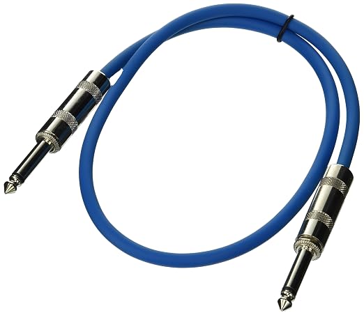 Seismic Audio SASTSX-2Blue-6PK 2-Feet TS 1/4-Inch Guitar, Instrument, or Patch Cable, Blue