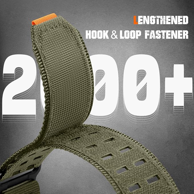 Bandletic Compatible with Apple Watch Ultra 2 Band for Men, Wide Tactical Military Nylon Rugged Sport Solo Loop for iWatch 49mm(Ultra 3/2/1),46mm(11/10),45mm(9/8/7),44mm(SE3/SE2/SE/6/5/4),42mm(3/2/1)