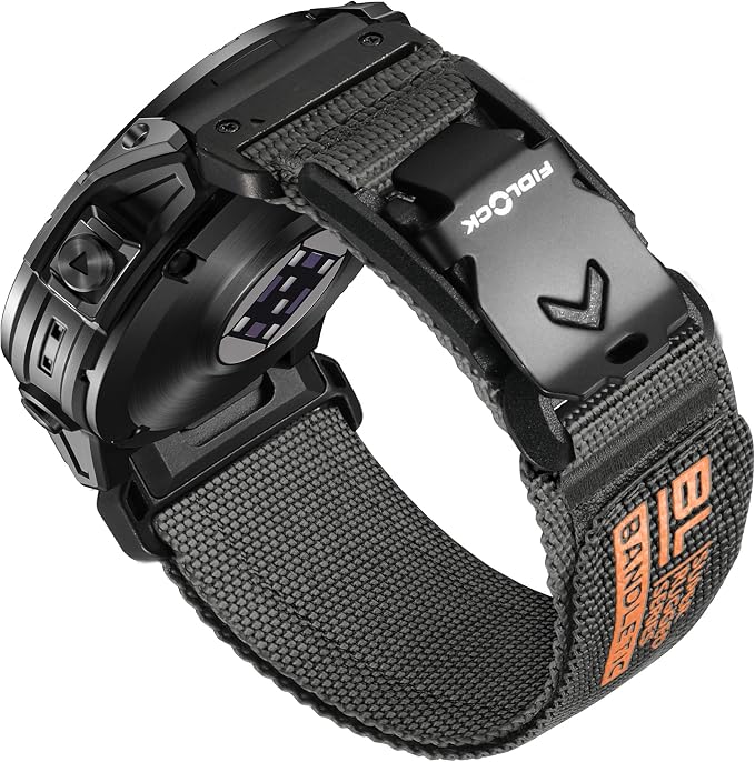 Bandletic Compatible with Garmin Instinct Watch Bands - 22mm Quick Fit Rugged Strap with Magnetic Fidlock V-Buckle for Fenix 8 47mm/7 6 Pro/5/5 Plus/Forerunner 965/945/Approach S62/S60/Quatix 7