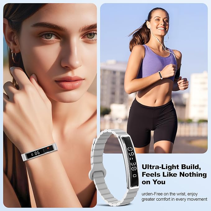Smart Bracelet for Women Men, Health Activity Fitness Trackers, 24/7 Heart Rate & Sleep Tracker, HRV & Stress Monitor, Smart Wristband with 2 Bands for Calorie/Step Counter, Free APP for iOS & Android