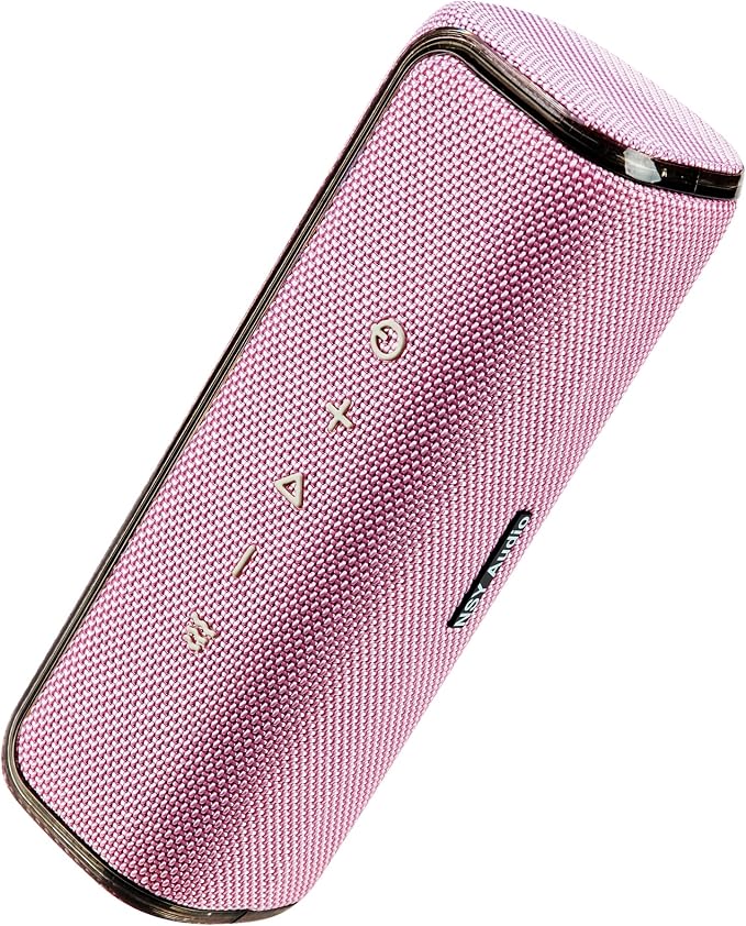 40W Bluetooth Shower Speaker, IPX7 Waterproof Floating Pool Speaker with Interactive Tap-to-Play Drum Beats, RGB Sync Lights, Built-in Mic for Hands-Free Calls, Pink