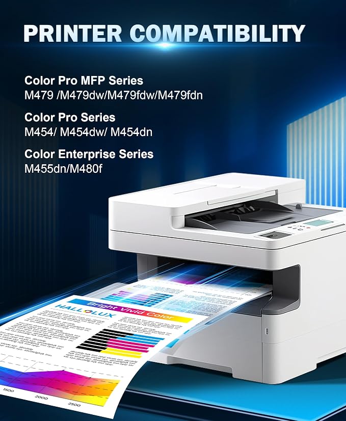 414A Toner Cartridges 4 Pack with Chip Replacement for HP 414A W2020A 414X Compatible with HP Color LaserJet Pro MFP M479fdw M454dw M454dn M479fdn Enterprise M480f M455dn(4 Pack)