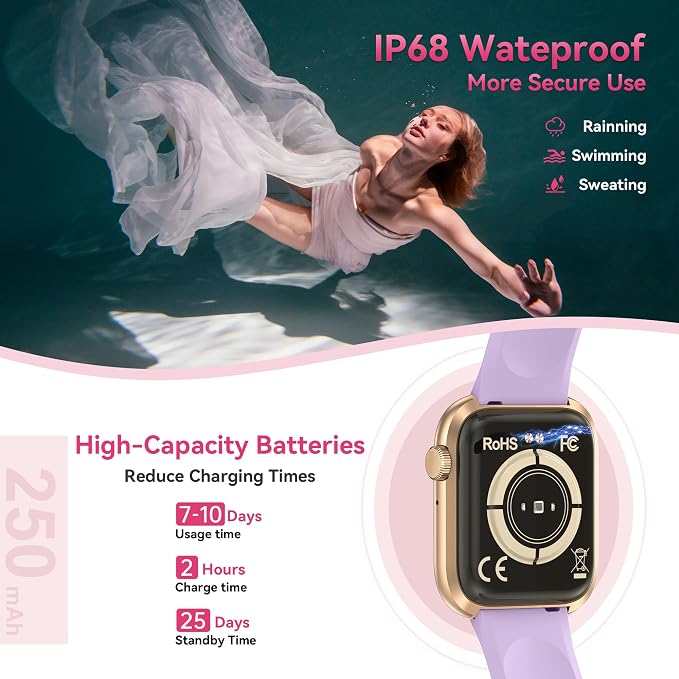 Smart Watch for Men Women(Answer/Make Call), 1.83" Fitness Watch with Heart Rate/Blood Pressure/Blood Oxygen, Pedometer, Sleep Tracker,120+ Sport Modes, IP68 Waterproof Fitness Tracker for Android iOS
