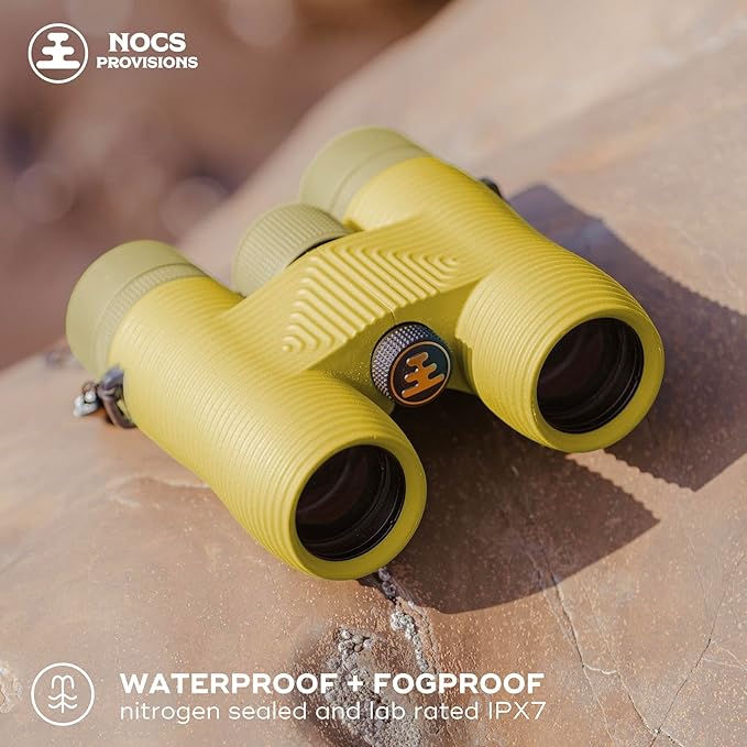Nocs Provisions Field Issue Compact 8x32 Waterproof Binoculars, Shockproof, Fogproof, 8X Magnification, Bak4 Prism, Multi-Coated Lenses for Adults & Kids, Bird Watching, Hunting & Wildlife Viewing