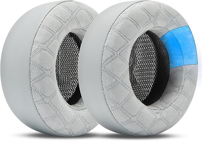 WC Freeze V2 Virtuoso Max - Cooling Gel Earpads for Corsair Virtuoso Max by Wicked Cushions | Extreme Comfort, New Freeze V2 Cooling Fabric, Extra Thick | Silver