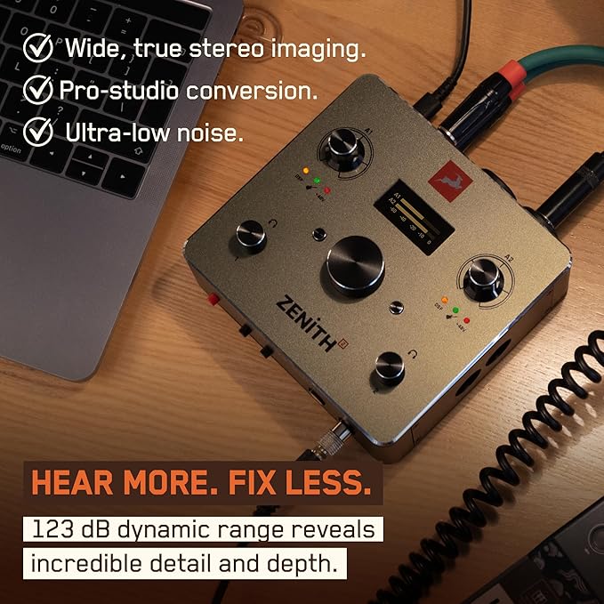 Antelope Audio Zenith 2 USB-C Audio Interface for Guitar, Vocals, Streaming & Podcasting, Featuring Studio-Grade Preamps, Effects and Presets for Effortless Professional sound