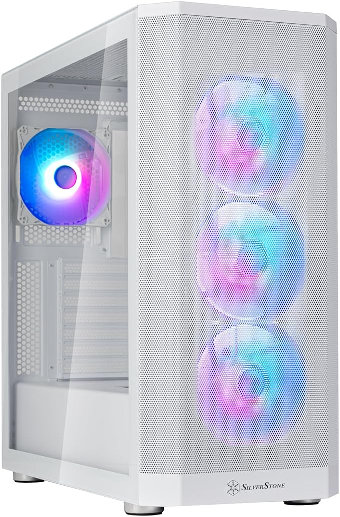 Silverstone Technology FARA 514X White All-Metal ATX Tower Chassis with Dual Radiator Support, ARGB Fans, and GPU Brace, SST-FA514X-WG