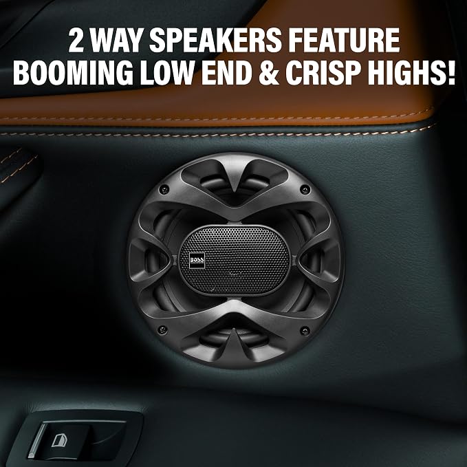 BOSS Audio Systems CH6520B 6.5 Inch Car Door Speakers - 250 Watts Max (Pair), Coaxial, 2 Way, Full Range, 4 Ohms, Sold in Pairs, Bocinas para Carro