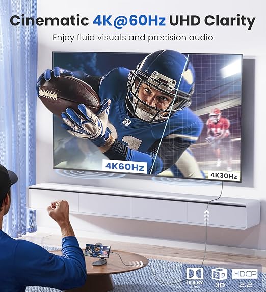 Warrky 4K 60Hz USB C to HDMI Cable 6ft 2Pack [Anti-Interference Gold-Plated Plugs] Aluminum Type-C to HDMI 2.0 Cord, Thunderbolt 3/4/5 Compatible for iPhone 15/16 Series, MacBook, iMac, iPad, Galaxy