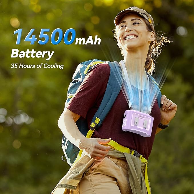 14500mAh Portable Waist Fan, Mothers Day Gifts for Mom Wife Women, Shirt Wearable Belt Clip on Fan for Hot Flash Relief Outdoor, Rechargeable Full Body Cooling, Travel Hiking Camping Essentials 2026