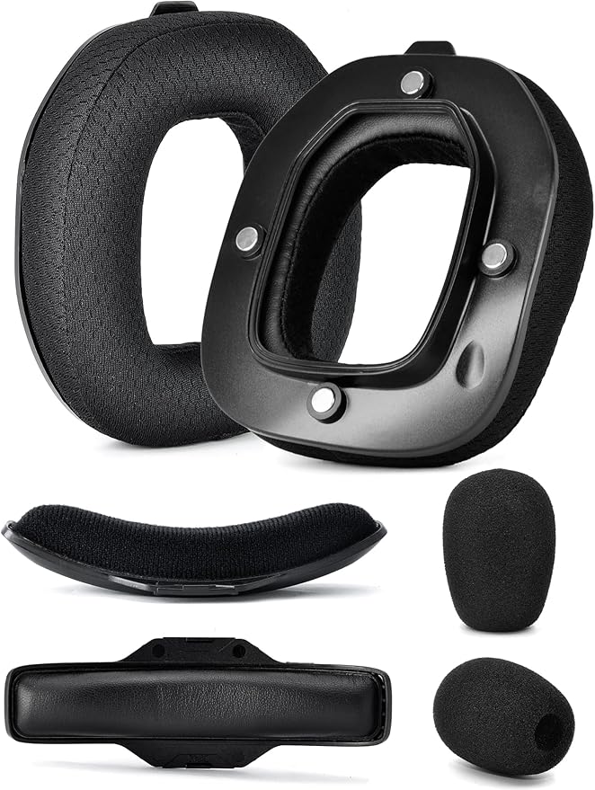 A40 TR Mod Kit – defean Replacement Earpads and Headband Compatible with Astro Gaming A40 TR Headset,Ear Cushions, Upgrade High-Density Noise Cancelling Foam, Added Thickness (Black Breathable Fabric)