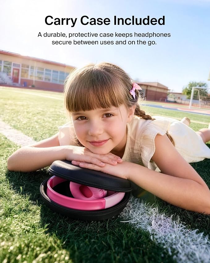 Belkin SoundForm Mini 2 Wireless Kids Bluetooth Headphones - On-Ear Earphones w/ 55H Battery Life, 85dB Safe Volume Limit, Built-in Microphone - Toddler Headphones for iPad, Tablet, School, Travel