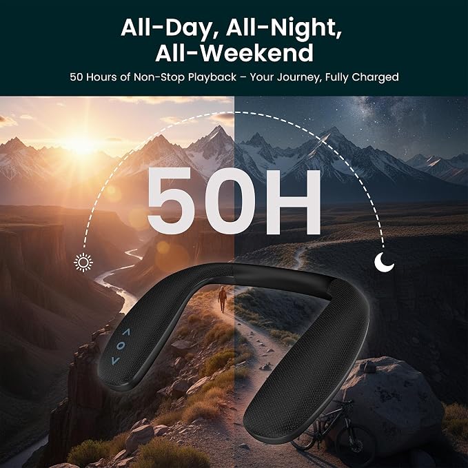 BA210 v2 Auracast Bluetooth 5.3 Transmitter with JY538 Neckband Speaker, 50 Hrs Battery, aptX Adaptive/LL/HD, Optical/3.5mm/RCA, for TV & Audio Systems