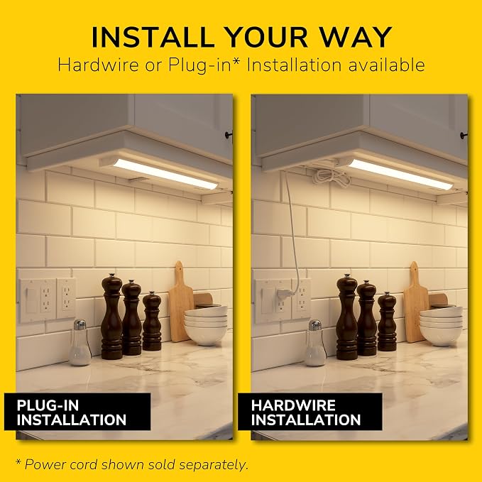 Inlight 40" LED Under Cabinet Lighting, 5 CCT Selectable 2700-5000 K, Dimmable, ETL-Listed, White Finished, IN-0208-5-WH