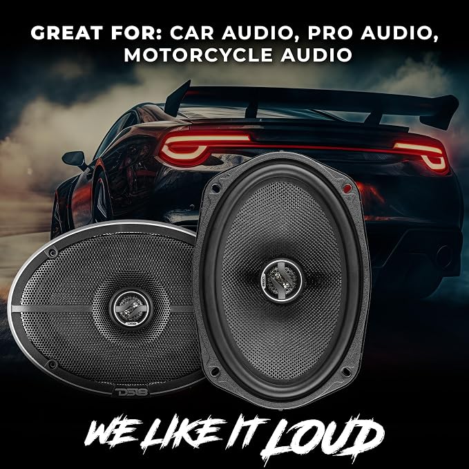 DS18 ZXI-694 6x9 Car Audio Coaxial Speaker with Built in Neodymium Tweeter and Kevlar Cone – 2 Way 360 Watts Max 4 Ohm (2 Speakers)
