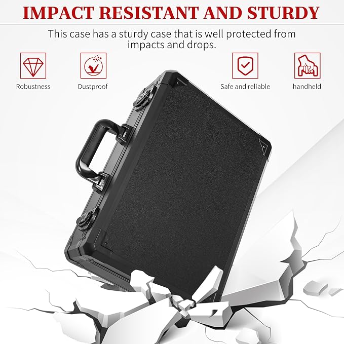 Protective Hard Case Shockproof Water-resistant with Customized DIY Foam Insert fit for Camera, Laptops, etc, 17 X 12 X 5-Inch