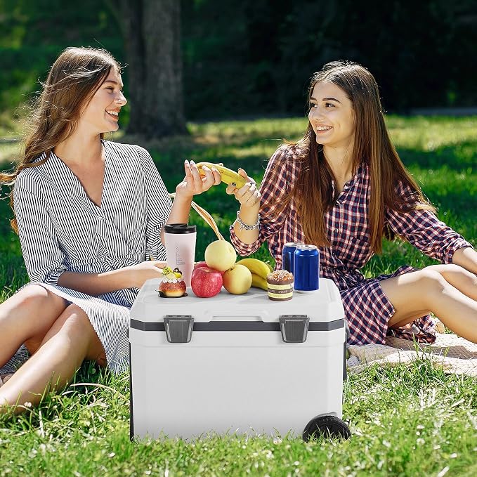 VEVOR Portable Cooler,Hard Cooler with Ice Retention, Heavy-Duty Handles and Strap, Lightweight Rigid Material Insulated Portable Cooler, Suitable for Family Picnics and Short Trips