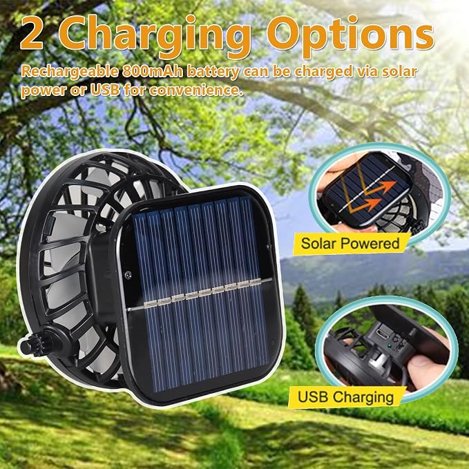 Wide Brim Sun Hat with Solar Fan, Solar Powered Fan Hat with Mosquito Head Net, Men & Women Cooling Cap for Outdoor