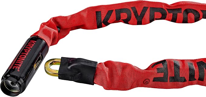 Kryptonite Keeper 785 Bike Chain Lock, 2.8 Feet Long Heavy Duty Anti-Theft Bicycle Chain Lock with Keys for Bike, Motorcycle, Scooter, Bicycle, Door, Gate, Fence,Red, 33.5 Inch | chain-bike-locks