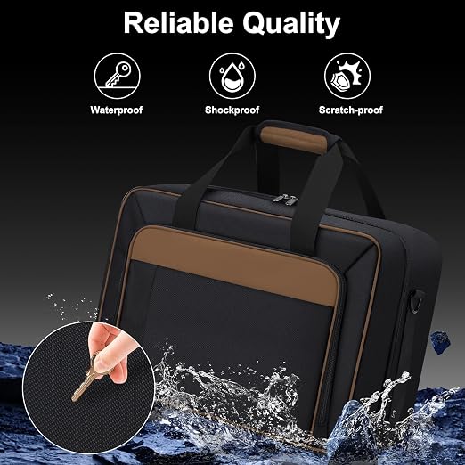GDNasist Carrying Case Fit for PS5, Travel Thickened Protective Bag Compatible with Playstation 5 Console, Headset, PS5 Controller, Game Discs, and Gaming Accessories Brown