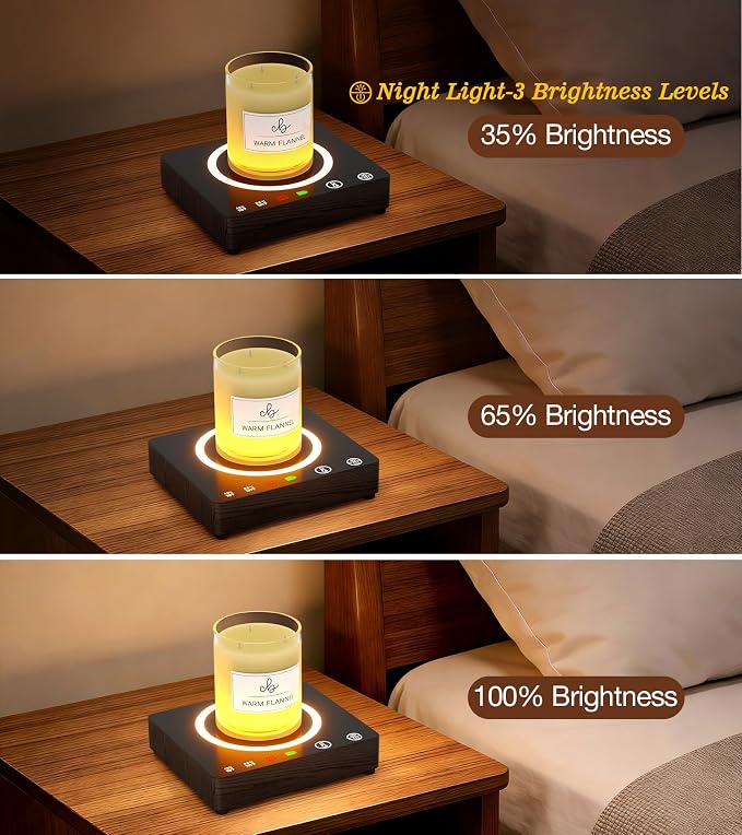 Mug Warmer, Cordless 180 Min Battery Life, 10000mAh Portable Charger, Wireless Coffee Cup Warmer for Desk, 3 Temp Settings, Smart Candle Heat Plate for Home, Office, Travel, Camping & Gifts