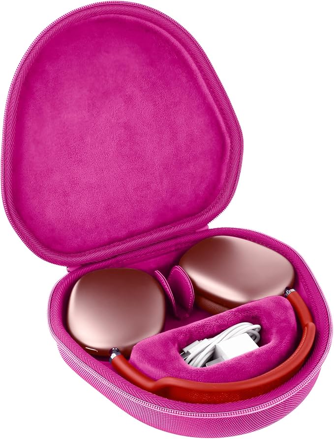 co2CREA Hard Case with Sleep Mode Replacement for Apple AirPods Max 2 / AirPods Max Wireless Over-Ear Headphones (Rose Case)