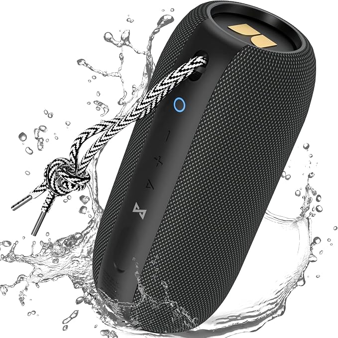 Monster S320 Bluetooth Speaker, 40W True Wireless,360° Stereo Sound Effect,IPX7 Waterproof, 32 Hour Playing Time,Suitable for Outdoor Portable Speaker,Black