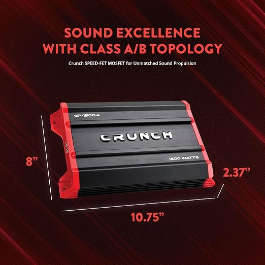 Crunch Ground Pounder GP-1500.4 1500 Watt 4 Channel Amplifier