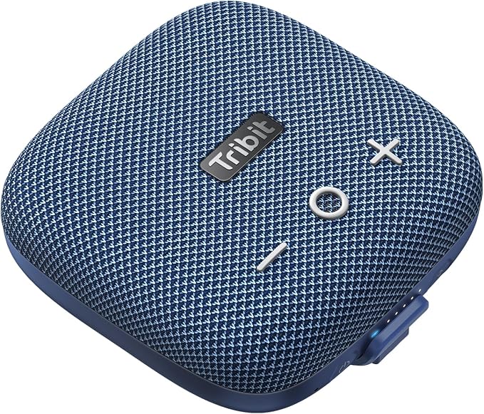 Tribit StormBox Micro 2 Portable Speaker: 90dB Loud Sound Deep Bass IP67 Waterproof Small Speaker Built-in Strap, 12H Playtime for Outdoor Camping Biking, 150ft Range (Pure Blue)