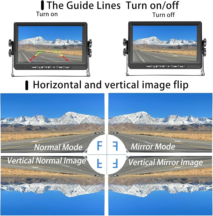 Wireless Backup Camera – Plug & Play, Pre-Wired for Furrion, 4-Channel Split-Screen, 1080P HD 7" Monitor, Wide View & Night Vision & Recording, for Trailer/Camper/Motorhome (1 Camera)