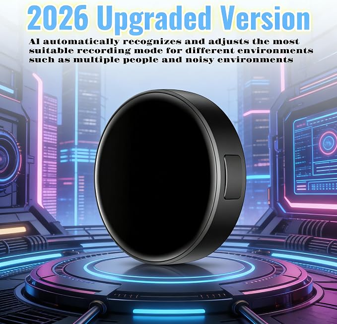 136G【9800 Hours】 AI Voice Recorder, Voice Activated Recorder Device 2026 New Upgrade with AI-Intelligent Triple Noise Reduction Recording Devices for Meetings, Work, Lectures