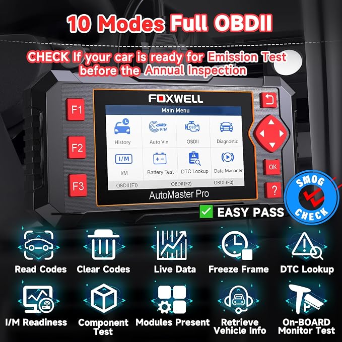 FOXWELL NT604 obd2 Scanner and 16Pin Male to Female Diagnostic Extension Convert Cable 65cm/25.59”