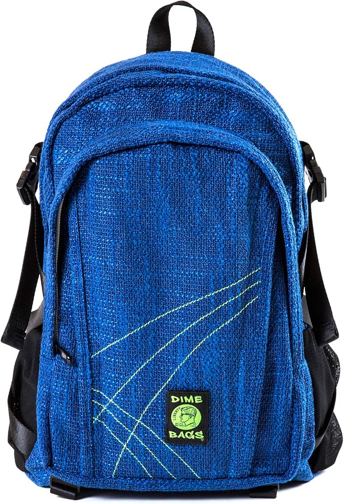 Dime Bags Backpack For Travel & School, Durable Hempster Material, 9 Storage Compartments & 2 Side Bottle Pockets, Fits 17” Laptop, Adjustable Padded Straps, Hidden Internal Pocket (Midnight)