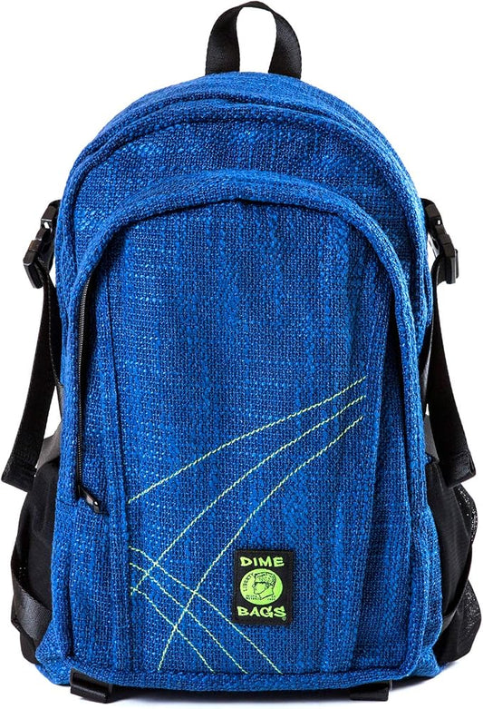 Dime Bags Backpack For Travel & School, Durable Hempster Material, 9 Storage Compartments & 2 Side Bottle Pockets, Fits 17” Laptop, Adjustable Padded Straps, Hidden Internal Pocket (Midnight)