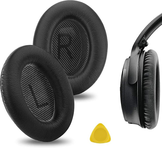 Geekria Replacement Ear Pads for Bose New QuietComfort, QC 45/ 35II/ 35IIGaming/ QC 35/25/ 15/ SE, AE 2/2i/2w, SoundTrue, SoundLink AE2 Headphones, Ear Cushions with Video Guide (Black)