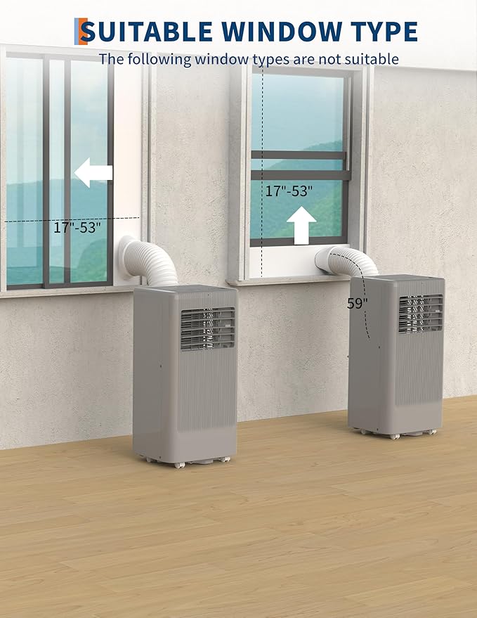 GarveeTech 10000 BTU Portable Air Conditioner, Quiet 3 in-1 Cooling Unit for Rooms Up to 450 Sq.Ft, Includes Dehumidifier & Fan Modes, Remote Control, Sleep Mode – Perfect for Bedrooms & Apartments