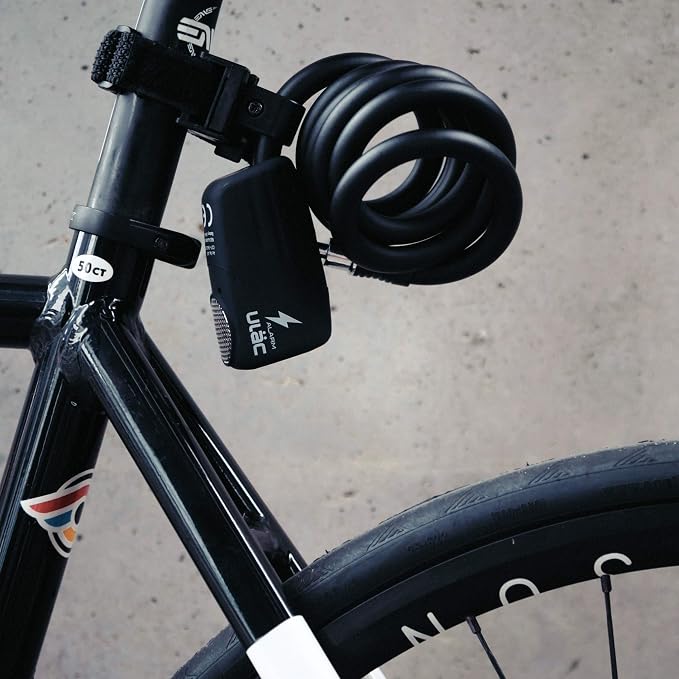ULAC THE BEE 110dB Alarm Cable Lock, 12mm x 120cm (0.5in x 47in) Braided Steel Cable for Bike, Bicycle, Motorcycle,Scooter