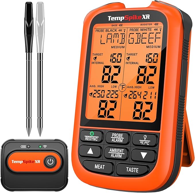 TempPro TempSpike 2000FT Wireless Meat Thermometer Digital with 2 Ultra-Thin Meat Probe, Grill Thermometer Wireless for Smoker, BBQ, Grill, Turkey Kitchent Gift for Dad Husband (Previously ThermoPro)