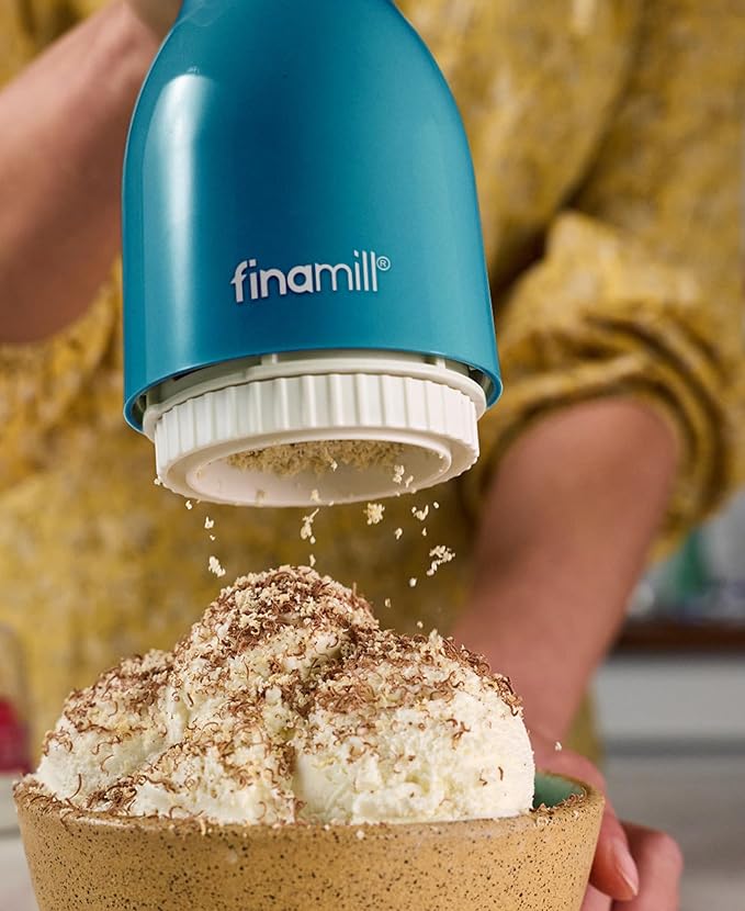 FinaMill Classic Battery Spice Mill – Battery Operated Salt and Pepper Grinder Set, Includes 2 Interchangeable Spice Pods, Adjustable Coarseness, LED Light, Home and Kitchen Gift Set for Father's Day