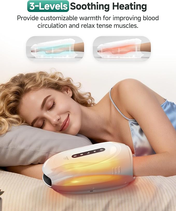 Snailax Gifts for Father, Dad 2026 Cordless Hand Massager with Heat Compression & Vibration, Hand Finger Wrist Full Coverage, Electric Hand Arthritis Massage Tool, Large Space Big Size