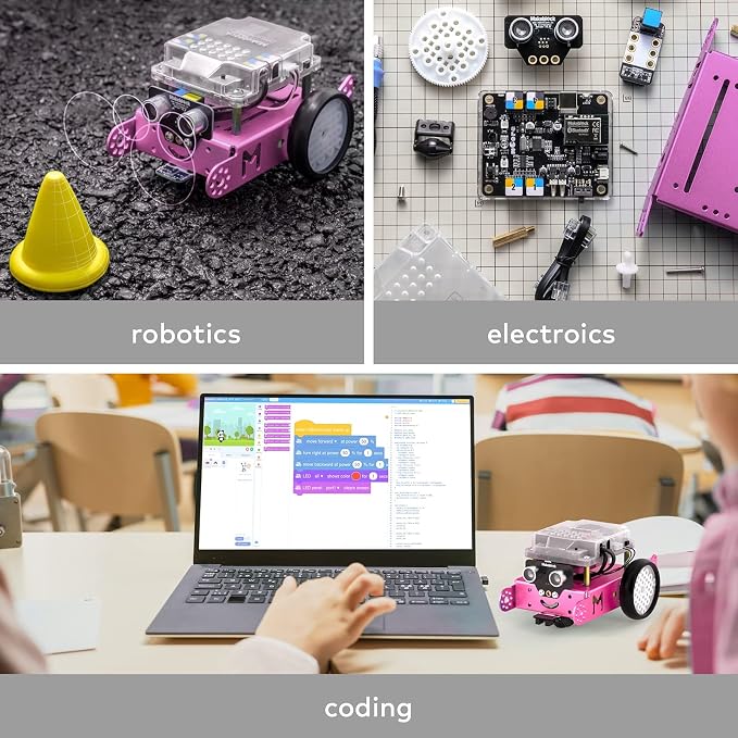 Makeblock Bundle of Pink mBot Robot Kit + Servo Pack Robot Add-on Pack