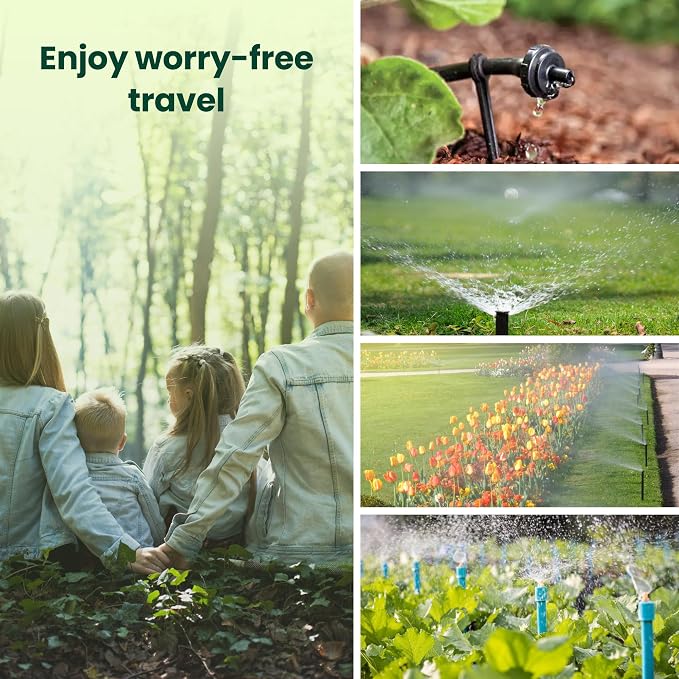 WiFi Water Timer, Hose Timer 984ft Long Range RF with Gateway, App Control, 8-Month Battery, Weather Delay, 3/4" Smart Irrigation Controller