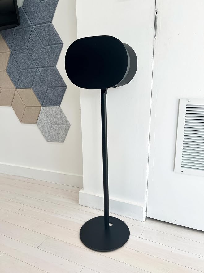 ynVISION.DESIGN Fixed Height Floor Stands Compatible with Sonos Era 100, Era 100 SL, Era 300 Speakers - Surround Sound Speaker Stands with Cable Management, Sleek and Secure, 28.2" w/o Speaker, 2 Pack