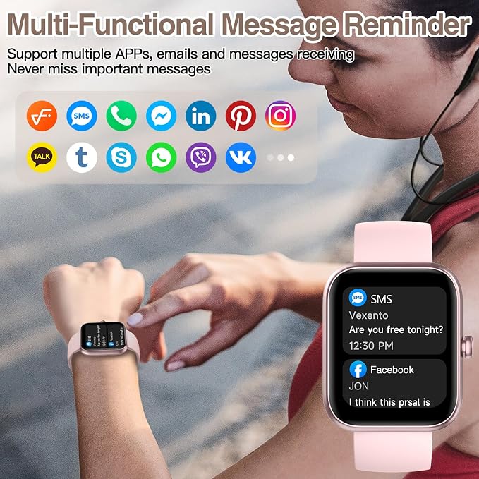 Smart Watch for Women Men with Bluetooth Call, Alexa Built-in Smartwatch, 1.83"DIY Dial Fitness Watch with Sleep Heart Rate Monitor, 110+ Sport Modes, IP68 Waterproof Watch Compatible with Android iOS