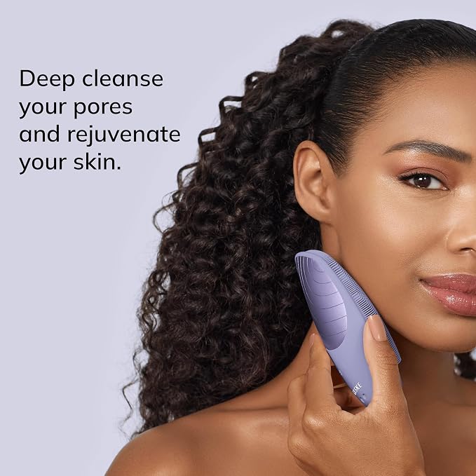 GESKE SmartAppGuided Sonic Thermo Facial Brush | 6 in 1 | Skin Cleansing | Cleansing Brush with Thermal Function | Electric Facial Massager