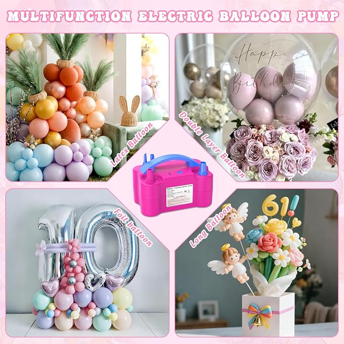 IDAODAN Electric Balloon Pump, Portable Electric Balloon Blower Machine Inflator Air Pump for Party Decorations